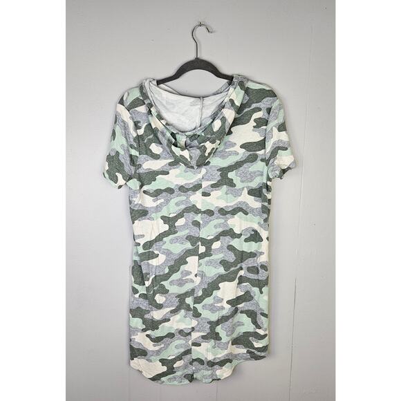 Cato Athleisure Camo Hoodie Dress Women’s Size M Green Gray Soft Casual Everyday - Picture 2 of 9